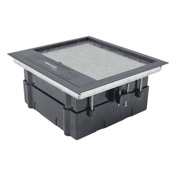 Caja de Piso / 4 Módulos Universales / ABS y Acero Galvanizado / 1.957 kg / 6.42 lb / Negro