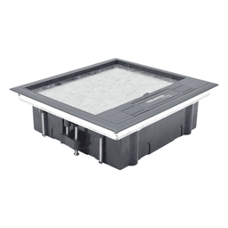 Caja de Piso / 4 Módulos Universales / ABS y Acero Galvanizado / 1.957 kg / 6.42 lb / Negro