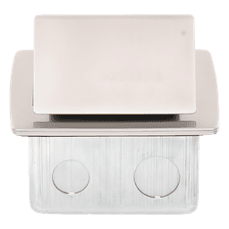 Mini Caja de Piso Rectangular / Acero Inoxidable / 2 Contactos 127V / 15A / 12.4 x 12 x 7.2 cm / 4.88 x 4.72 x 2.83 pulg
