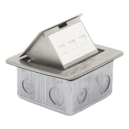 Mini Caja de Piso Rectangular / 12.4 x 12 x 7.2 cm / Acero Inoxidable 304 / 3 Puertos Keystone / 0.828 kg