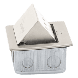 Mini Caja de Piso Rectangular / 12.4 x 12 x 7.2 cm / Acero Inoxidable 304 / 3 Puertos Keystone / 0.828 kg