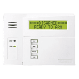 Teclado Alfanumérico / LCD Retroiluminado 2 Líneas 32 Caracteres / Receptor Inalámbrico Integrado Serie 5800 / 4 Teclas de Función Programables / LEDs de Estado