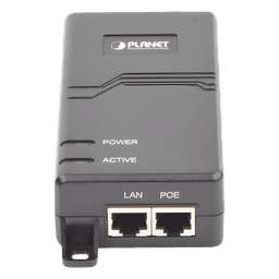 Inyector PoE / IEEE 802.3at/af / Gigabit / 30 W / 50-54 VDC / 100-240 VAC / 0 a 50 °C