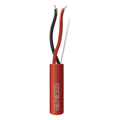 Carrete de Alambre 305 Metros (1000 Pies) / 2 x 16 AWG / Riser / Color Rojo / Tipo FPLR, CL3R, (UL) FT4 / Para Aplicaciones en Sistemas de Detección de Incendio y Sistemas de Evacuación