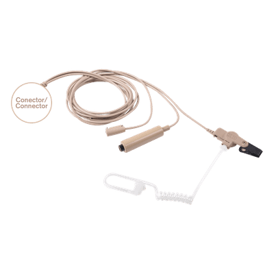 Kit Micrófono-Audífono / 3 Configuraciones de Cable / Tubo Acústico Transparente / Compatible KENWOOD NX-200/300/410 TK-480/2180/3180 / NRR 25 dB
