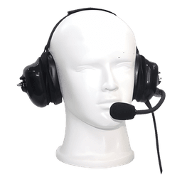 Auriculares Profesionales / Micrófono Flexible con Cancelación de Ruido / Orejeras de Gel / Cable Kevlar / Compatible con Cascos de Seguridad / Conector K01