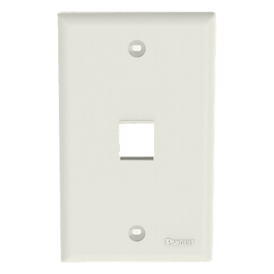 Placa de Pared Vertical, Salida Para 1 Puerto Keystone, Color Blanco Mate