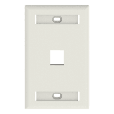 Placa de Pared Vertical, Salida Para 1 Puerto Keystone, Con Espacios Para Etiquetas, Color Blanco