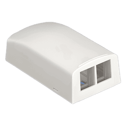 Caja de Montaje en Superficie, Para 2 Módulos Keystone, Color Marfil