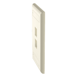 Placa de Pared Vertical, Salida Para 2 Puertos Keystone, Con Espacios Para Etiquetas, Color Marfil