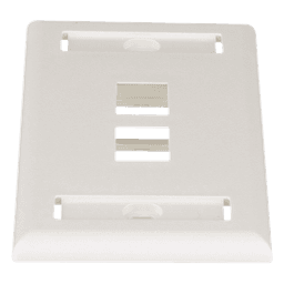 Placa de Pared Vertical, Salida Para 2 Puertos Keystone, Con Espacios Para Etiquetas, Color Blanco Mate