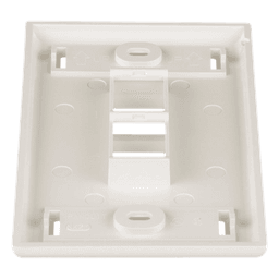 Placa de Pared Vertical, Salida Para 2 Puertos Keystone, Con Espacios Para Etiquetas, Color Blanco Mate