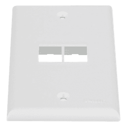 Placa de Pared Vertical, Salida Para 2 Puertos Keystone, Color Blanco