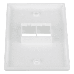 Placa de Pared Vertical, Salida Para 2 Puertos Keystone, Color Blanco