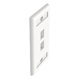 Placa de Pared Vertical, Salida Para 2 Puertos Keystone, Con Espacios Para Etiquetas, Color Blanco