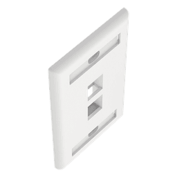 Placa de Pared Vertical, Salida Para 2 Puertos Keystone, Con Espacios Para Etiquetas, Color Blanco