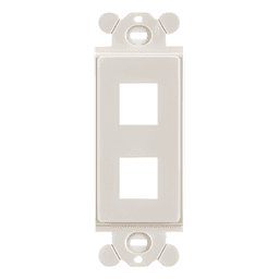 Marco de Módulo Dúplex, Para Placas Frontales Estándar GFCI, Acepta 2 Módulos Keystone, Color Blanco Mate
