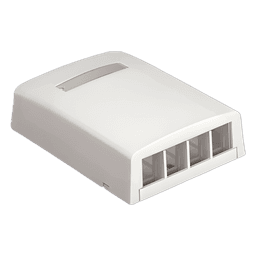 Caja de Montaje en Superficie, Para 4 Módulos Keystone, Color Blanco Mate