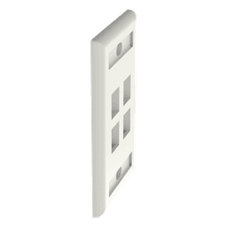 Placa de Pared Vertical, Salida Para 4 Puertos Keystone, Con Espacios Para Etiquetas, Color Blanco Mate