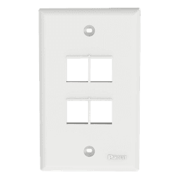 Placa de Pared Vertical, Salida Para 4 Puertos Keystone, Color Blanco