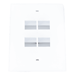 Placa de Pared Vertical, Salida Para 4 Puertos Keystone, Color Blanco