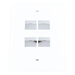 Placa de Pared Vertical, Salida Para 4 Puertos Keystone, Color Blanco