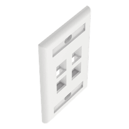 Placa de Pared Vertical, Salida Para 4 Puertos Keystone, Con Espacios Para Etiquetas, Color Blanco