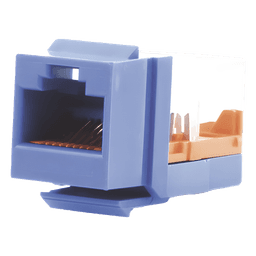 Conector Jack Estilo Leadframe, Tipo Keystone, Categoría 5e, de 8 Posiciones y 8 Cables, Color Azul