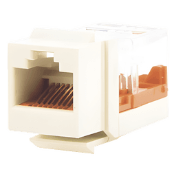 Conector Jack Estilo Leadframe, Tipo Keystone, Categoría 5e, de 8 Posiciones y 8 Cables, Color Blanco Mate