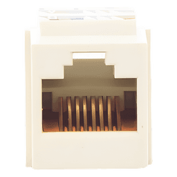 Conector Jack Estilo Leadframe, Tipo Keystone, Categoría 5e, de 8 Posiciones y 8 Cables, Color Blanco Mate