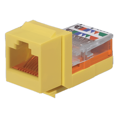 Módulo Jack Keystone / Cat 5e / RJ45 / 8P8C / Leadframe / T568A-B / Sin Blindaje / Amarillo
