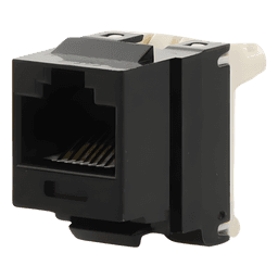 Conector Jack Estilo 110 (de Impacto), Tipo Keystone, Categoría 6, de 8 Posiciones y 8 Cables, Color Negro