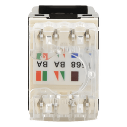 Conector Jack Estilo 110 (de Impacto), Tipo Keystone, Categoría 6, de 8 Posiciones y 8 Cables, Color Negro