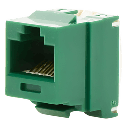 Conector Jack Estilo 110 (de Impacto), Tipo Keystone, Categoría 6, de 8 Posiciones y 8 Cables, Color Verde