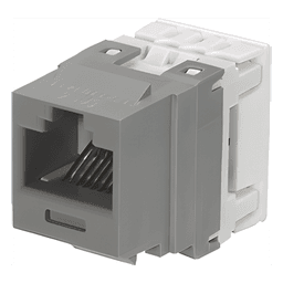 Conector Jack Estilo 110 (de Impacto), Tipo Keystone, Categoría 6, de 8 Posiciones y 8 Cables, Color Gris