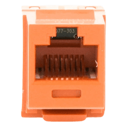 Conector Jack Estilo 110 (de Impacto), Tipo Keystone, Categoría 6, de 8 Posiciones y 8 Cables, Color Naranja