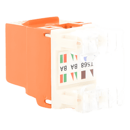 Conector Jack Estilo 110 (de Impacto), Tipo Keystone, Categoría 6, de 8 Posiciones y 8 Cables, Color Naranja