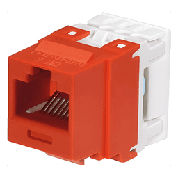 Conector Jack Estilo 110 (de Impacto), Tipo Keystone, Categoría 6, de 8 Posiciones y 8 Cables, Color Rojo