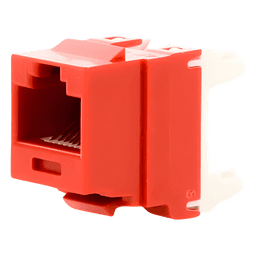 Conector Jack Estilo 110 (de Impacto), Tipo Keystone, Categoría 6, de 8 Posiciones y 8 Cables, Color Rojo