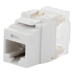 Conector Jack Estilo 110 (de Impacto), Tipo Keystone, Categoría 6, de 8 Posiciones y 8 Cables, Color Blanco