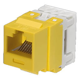 Conector Jack Estilo 110 (de Impacto), Tipo Keystone, Categoría 6, de 8 Posiciones y 8 Cables, Color Amarillo