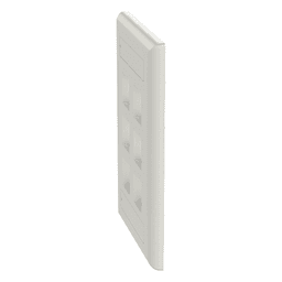 Placa de Pared Vertical, Salida Para 6 Puertos Keystone, Con Espacios Para Etiquetas, Color Blanco Mate