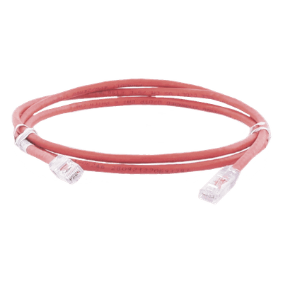Cable de Parcheo UTP Categoría 6, con Plug Modular en Cada Extremo - 2 Metros (6.56 Pies) - Rojo