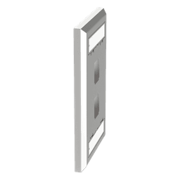 Placa de Pared Vertical / 2 Puertos Keystone / Acero Inoxidable / Estilo Plano / Con Etiquetas