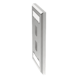Placa de Pared Vertical / 2 Puertos Keystone / Acero Inoxidable / Estilo Plano / Con Etiquetas