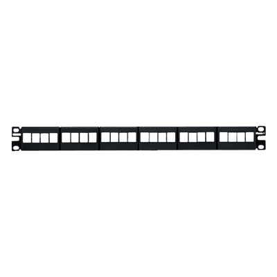 Panel de Parcheo Modular Keystone (Sin Conectores), de 24 Puertos, Espacio Para Identificación con Etiqueta Adhesiva, 1UR