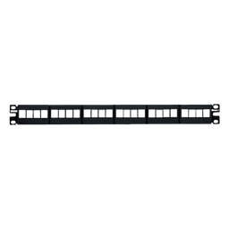 Panel de Parcheo Modular Keystone (Sin Conectores), de 24 Puertos, Espacio Para Identificación con Etiqueta Adhesiva, 1UR