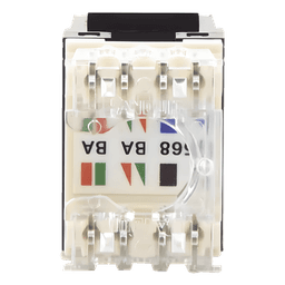 Conector Jack Estilo 110 (de Impacto), Tipo Keystone, Categoría 5e, de 8 Posiciones y 8 Cables, Color Negro