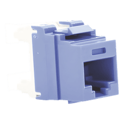 Conector Jack Estilo 110 (de Impacto), Tipo Keystone, Categoría 5e, de 8 Posiciones y 8 Cables, Color Azul