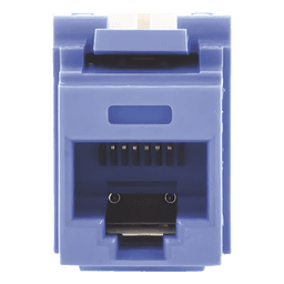 Conector Jack Estilo 110 (de Impacto), Tipo Keystone, Categoría 5e, de 8 Posiciones y 8 Cables, Color Azul